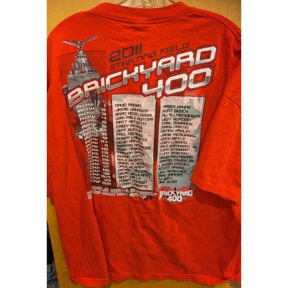 2011 BRICKYARD 400 MENS 3XL NASCAR RACE T-SHIRT RED INDIANAPOLIS SPEEDWAY - Picture 2 of 4
